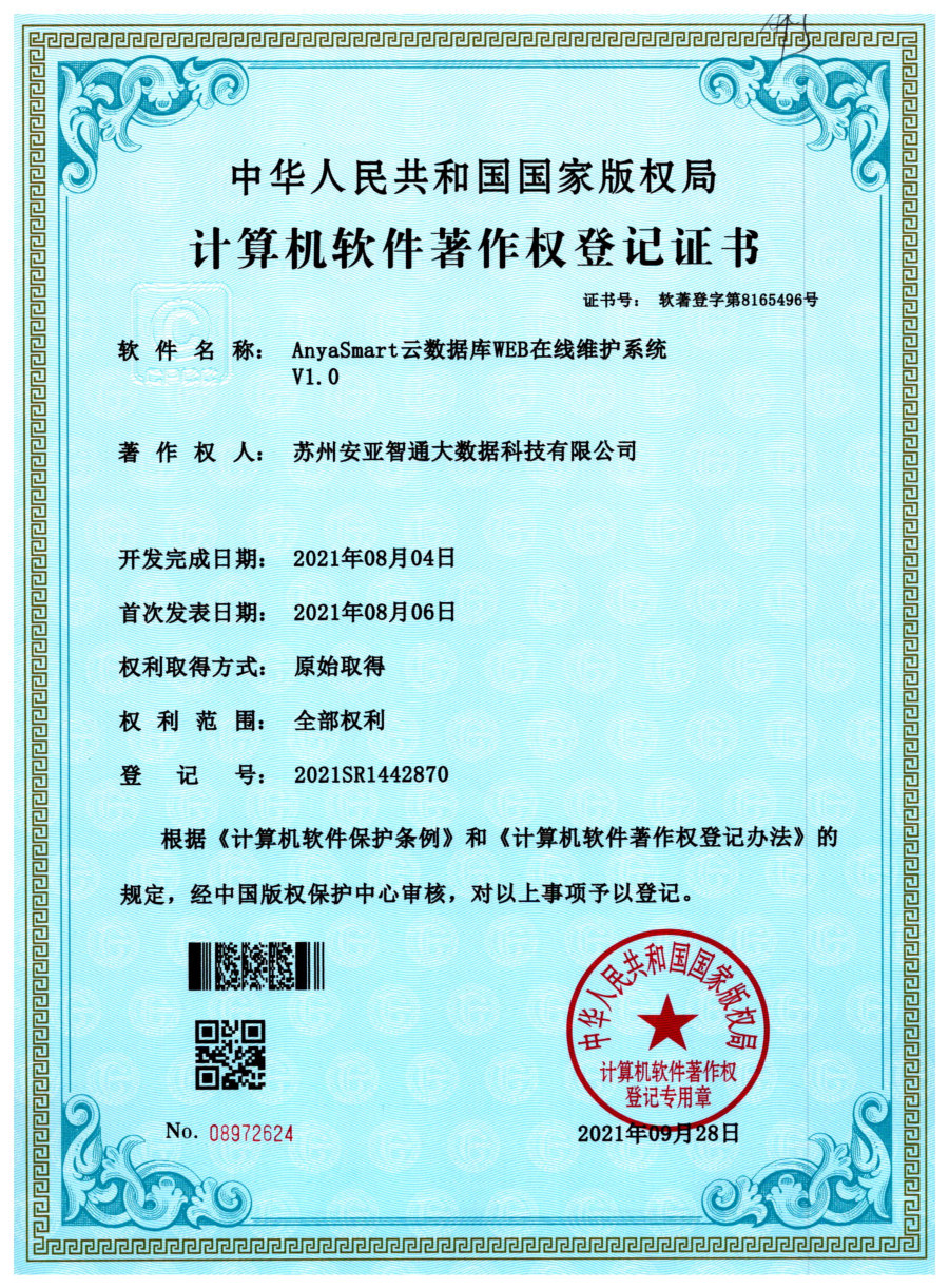 软件著作权登记证书